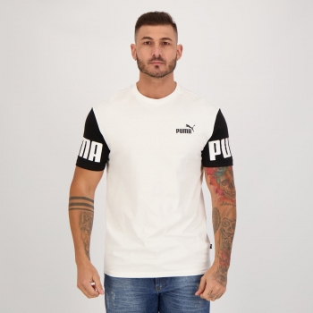 Camiseta Puma Colorblock Branca e Preta