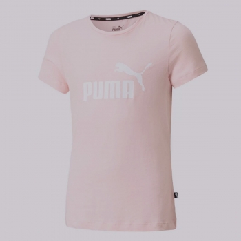 Camiseta Puma ESS Logo G Juvenil Feminina Rosa