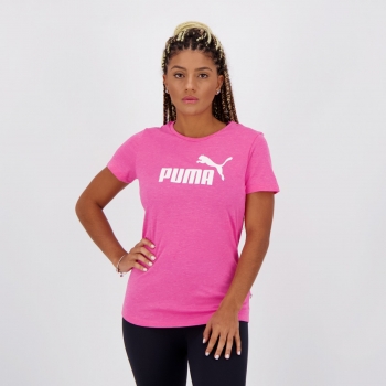 Camiseta Puma Essentials Feminina Rosa Mescla