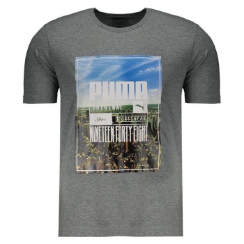 Camiseta Puma Photoprint Skyline Cinza