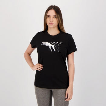 Camiseta Puma Power Graphic Feminina Preta
