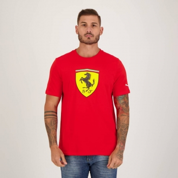 Camiseta Puma Scuderia Ferrari Race Big Shield Colored Vermelha