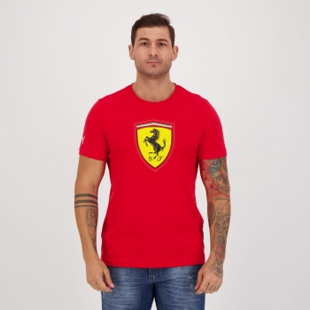 Camiseta Puma Scuderia Ferrari Race Colored Big Shield Vermelha