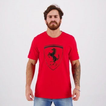 Camiseta Puma Scuderia Ferrari Shield Logo Vermelha