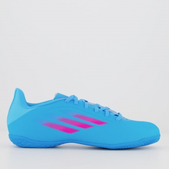 Chuteira Adidas X 21.4 IN Futsal Azul e Rosa