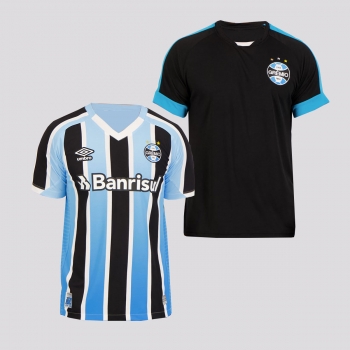 Kit 2 Camisas Umbro Grêmio I 2022 + Champion Preta