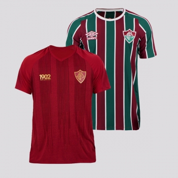 Kit Camisas Fluminense I 2021 + Torcedor Grená