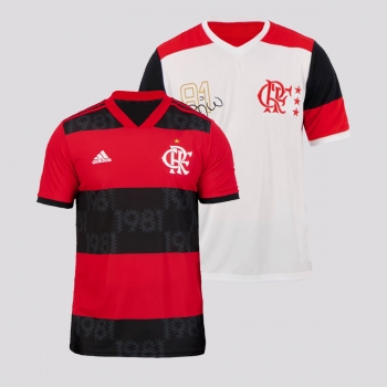 Kit de 2 Camisas Flamengo I 2021 + Torcedor Retrô