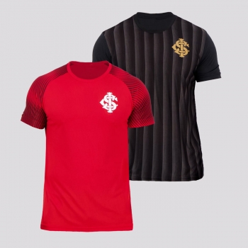 Kit de 2 Camisas Internacional Winner Preta e Vermelha