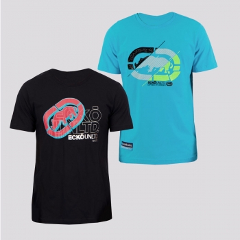 Kit de 2 Camisetas Ecko Azul e Preta