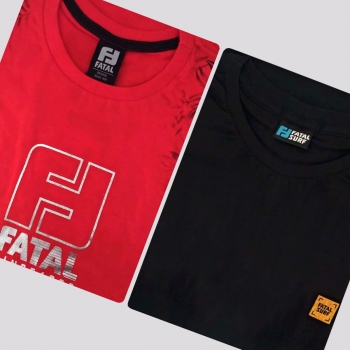 Kit de 2 Camisetas Fatal Basic Vermelha e Preta