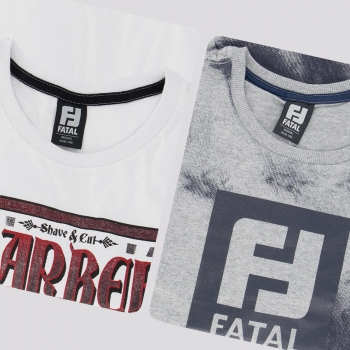 Kit de 2 Camisetas Fatal Classic Cinza e Branca