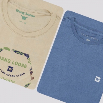Kit de 2 Camisetas Hang Loose Azul e Bege