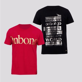 Kit de 2 Camisetas Onbongo Platinum Vermelha e Preta