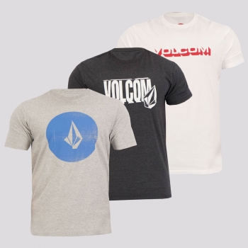 Kit de 3 Camisetas Volcom Basic