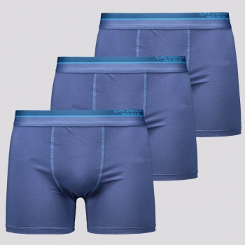 Kit de 3 Cuecas Boxer Lupo Slim Cotton Elastic Azul