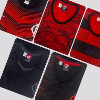 Kit de 5 Camisas Flamengo Scrull