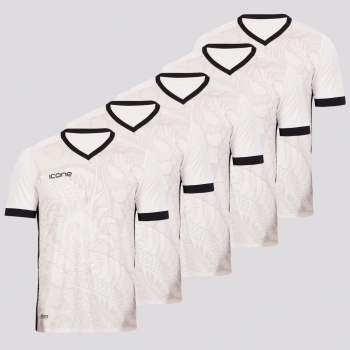 Kit de 5 Camisas Ícone Sports Dragon Branca