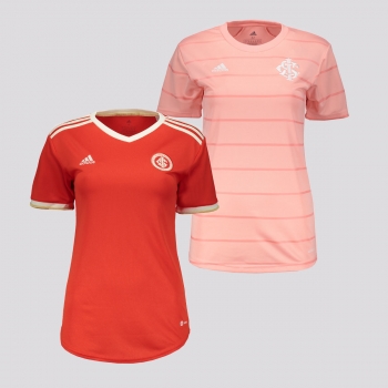 Kit de Camisas Adidas Internacional I 2022 Feminina + Outubro Rosa 2021 Feminina