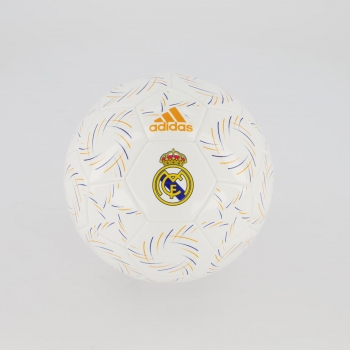 Mini Bola Adidas Real Madrid Branca e Amarela