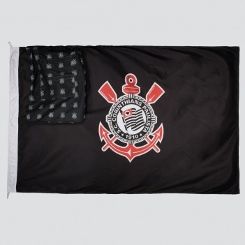 Mochila Bandeira Corinthians Escudo Preta