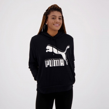 Moletom Puma Classics Logo Hoody Feminino Preto