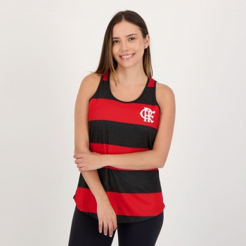 Regata Flamengo Droop Feminino Preta e Vermelha