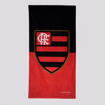 Toalha Bouton Flamengo Showder Preta e Vermelha
