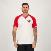 Camisa São Paulo Raglan Branca e Vermelha