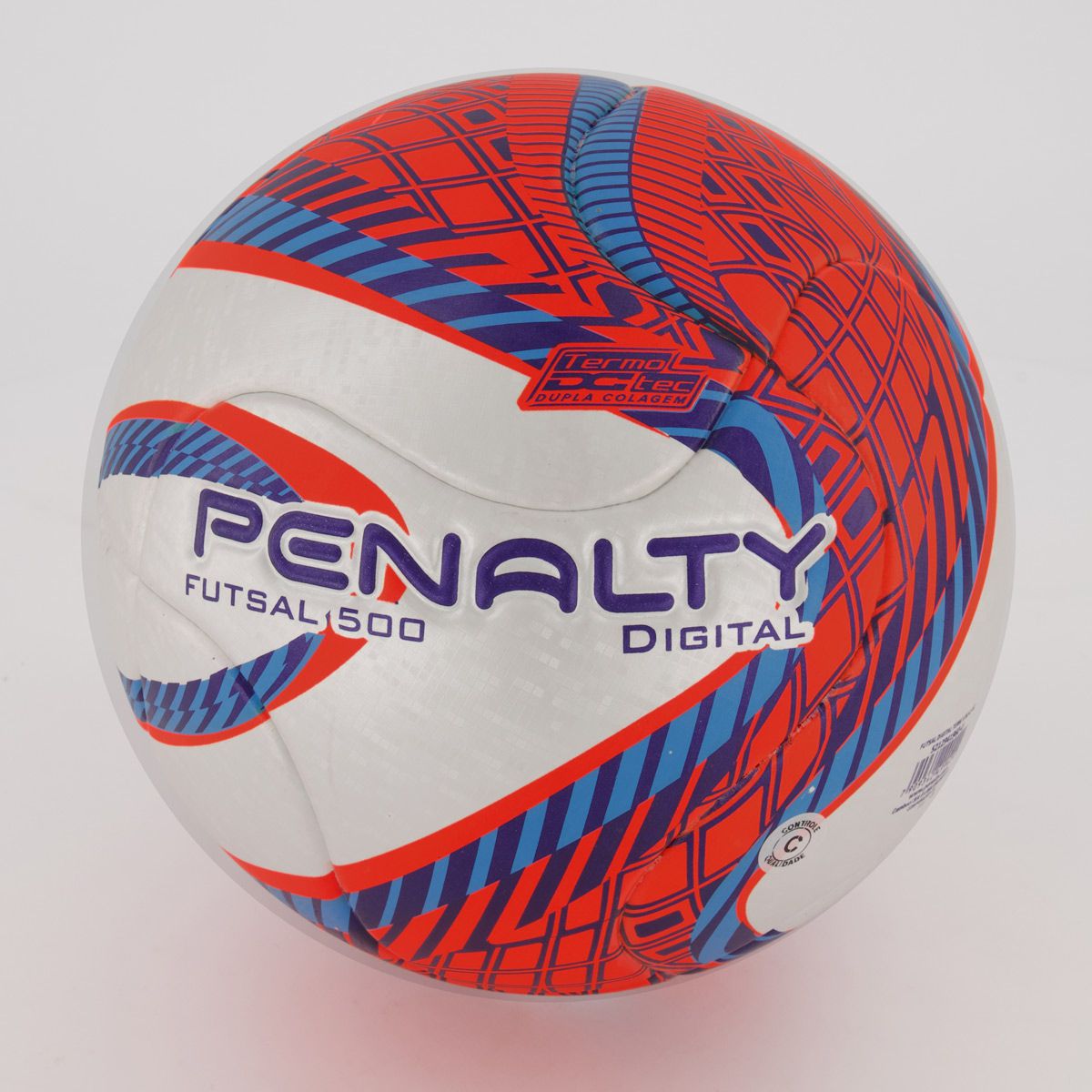 Bola Penalty Digital Term X Futsal Branca e Laranja - Fut Fanatics BR