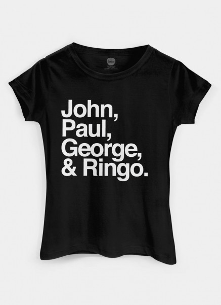 Camiseta Feminina The Beatles Names