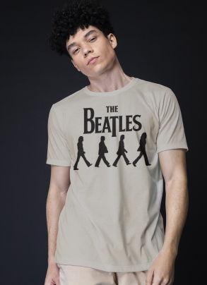 Camiseta Masculina The Beatles Abbey Road Silhouette