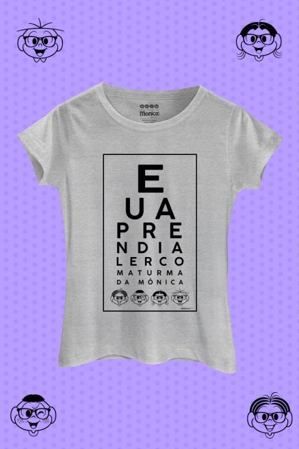 Camiseta Feminina Eu Aprendi a Ler Com a Turma da Mônica