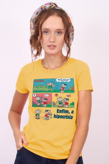 Camiseta Feminina Turma da Mônica Enfim, a Hipocrisia
