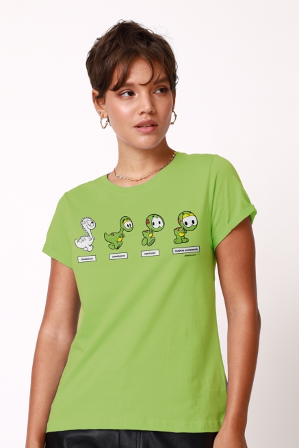Camiseta Feminina Turma da Mônica Evolução Horácio