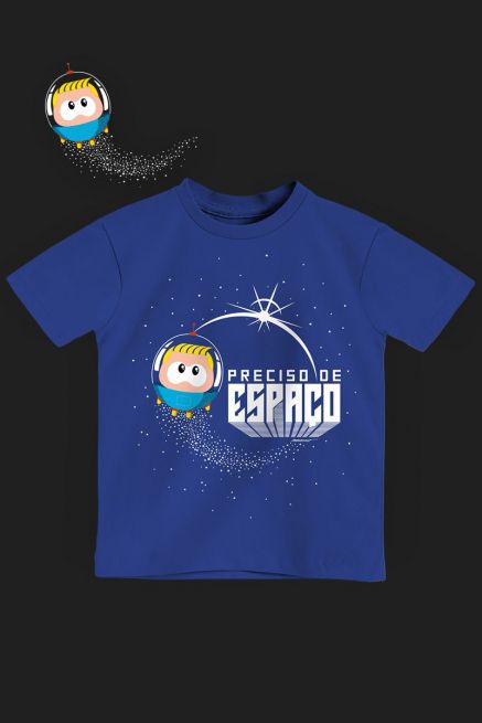 Camiseta Infantil Turma da Mônica Astronauta Preciso de Espaço