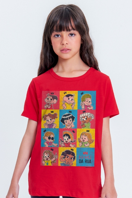 Camiseta Infantil Turma da Mônica Donas da Rua Pop Art