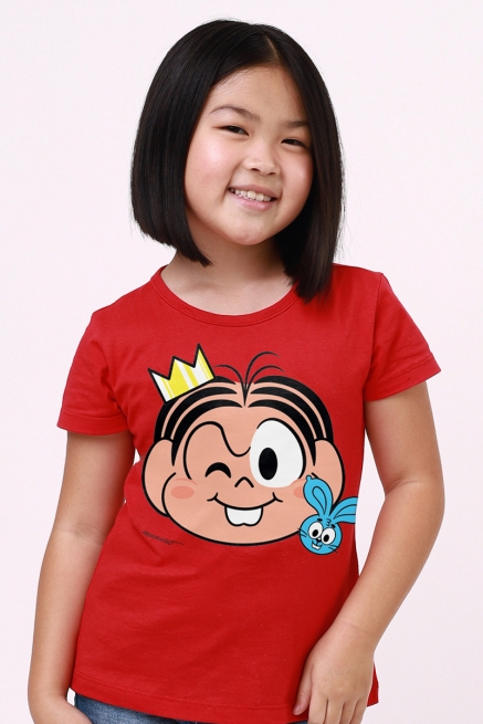 Camiseta Infantil Turma da Mônica Emoji Dona da Rua