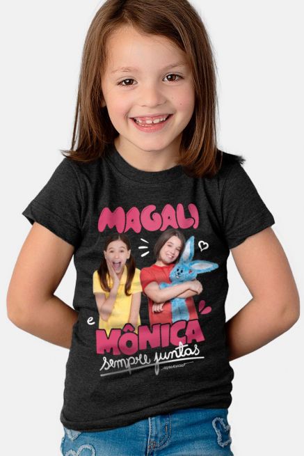 Camiseta Infantil Turma da Mônica Laços Magali e Mônica Sempre Juntas