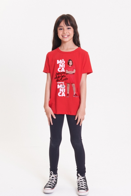 Camiseta Infantil Turma da Mônica Laços Sempre Dona da Rua
