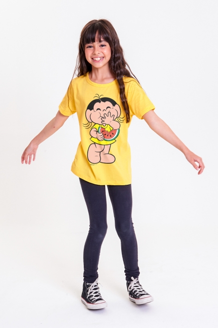 Camiseta Infantil Turma da Mônica Magali comendo Melancia