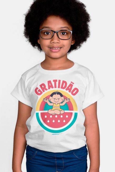 Camiseta Infantil Turma da Mônica Magali Gratidão