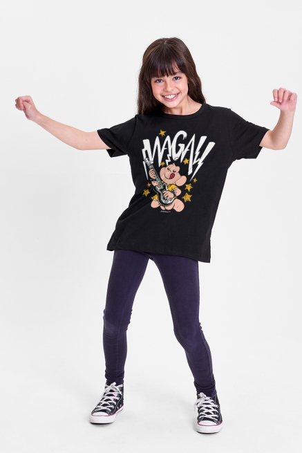 Camiseta Infantil Turma da Mônica Magali Rockstar