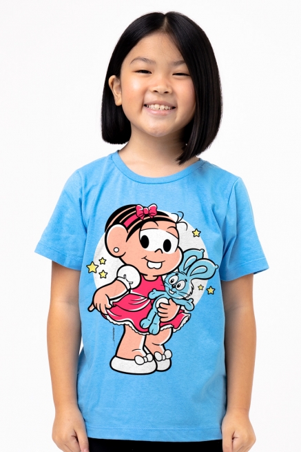 Camiseta Infantil Turma da Mônica Princesa Mônica e Sansão