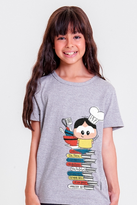 Camiseta Infantil Turma da Mônica Receitas da Magali