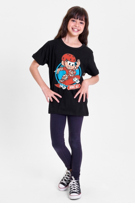 Camiseta Infantil Turma da Mônica Skate