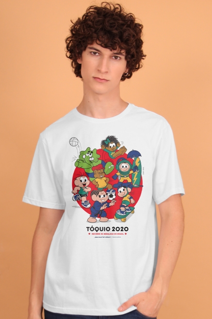Camiseta Masculina Turma da Mônica Tóquio 2020