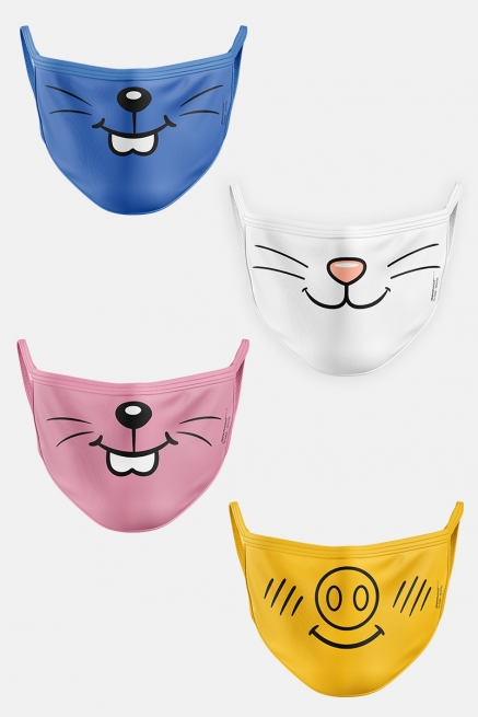 Kit com 4 Máscaras Turma da Mônica Mascotes