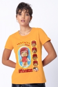 Camiseta Feminina Turma da Mônica Mix Faces