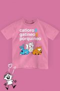 Camiseta Infantil Turma da Mônica Catíoro & Gatíneo & Porquíneo